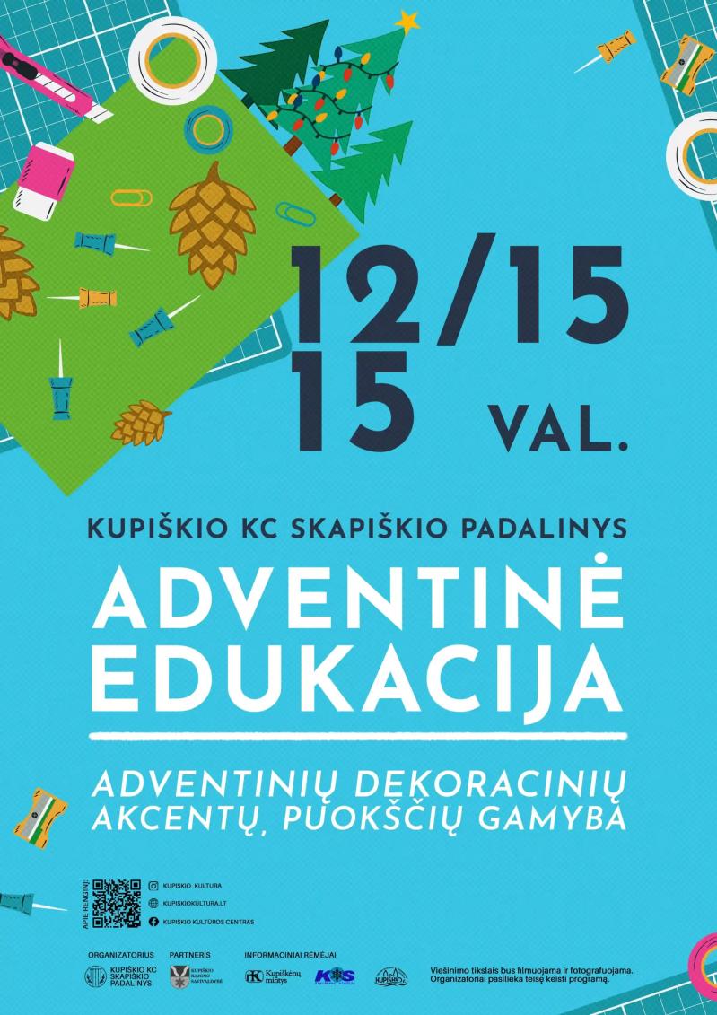 Adventinių dekoracijų gamyba gamtinėmis priemonėmis