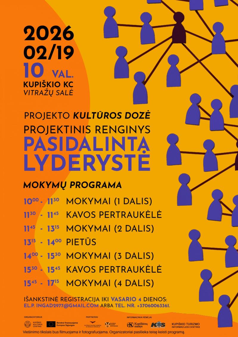 Projekto „Kultūros dozė“ mokymai „Pasidalinta lyderystė“
