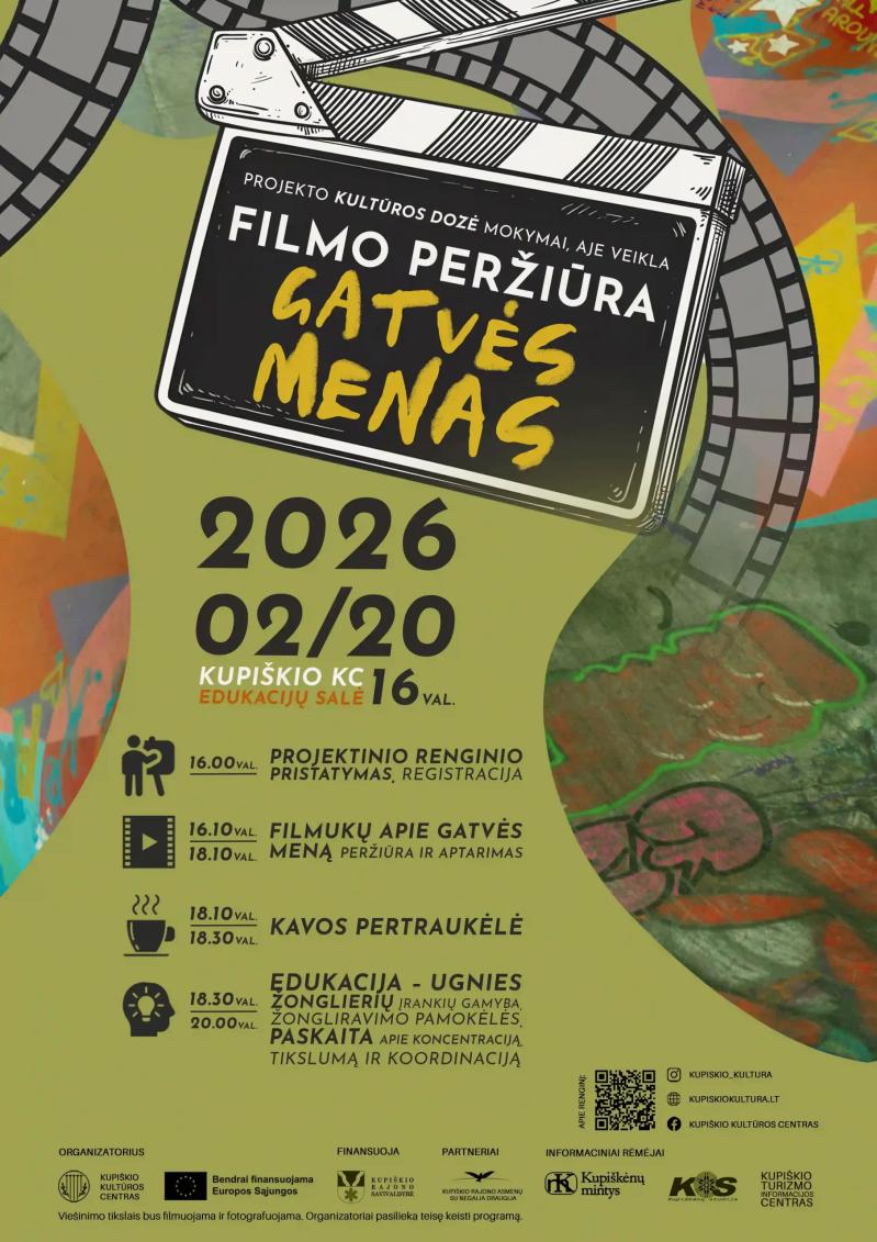Projekto kultūros dozė mokymai / Filmo peržiūra „Gatvės menas“