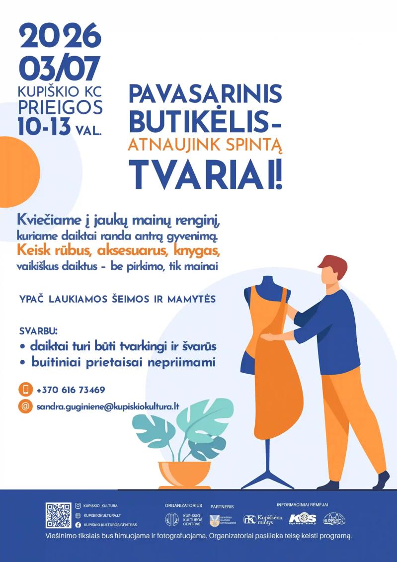 Mugė „Pavasarinis butikėlis - atnaujink spintą tvariai!“