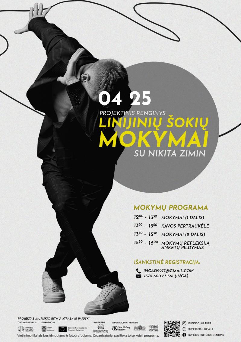 Projektinis renginys „Linijinių šokių mokymai su Nikita Zimin“