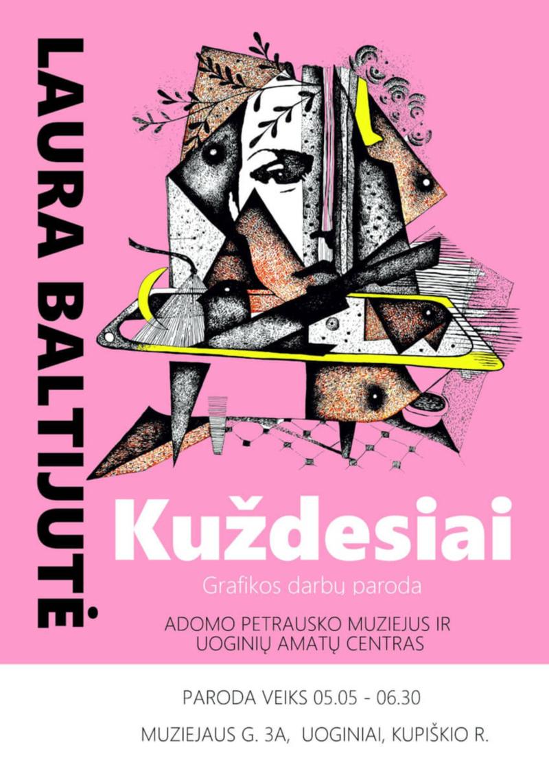 Lauros Baltijutės grafikos darbų paroda „Kuždesiai“