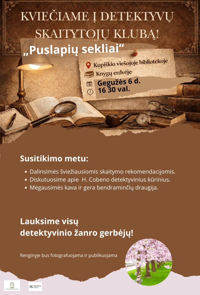 Kviečiame į skaitytojų klubo „Puslapių sekliai“ sutikimą