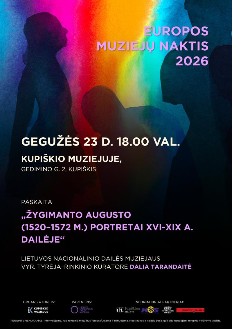 Europos muziejų naktis (2026) / Paskaita „Žigimanto Augusto (1520-1572m.) portretai XVI-XIX a. dailėje“