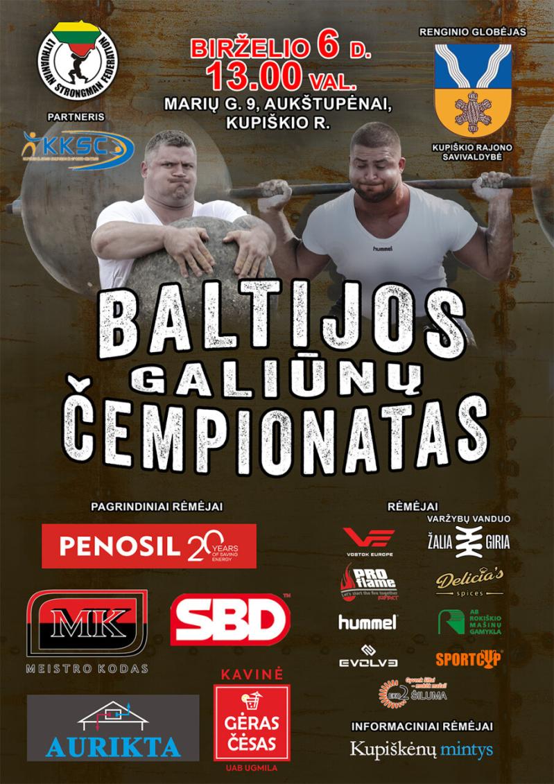 Baltijos galiūnų čempionatas Kupiškyje