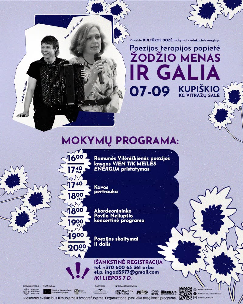 Poezijos terapijos popietė „Žodžio menas ir galia“