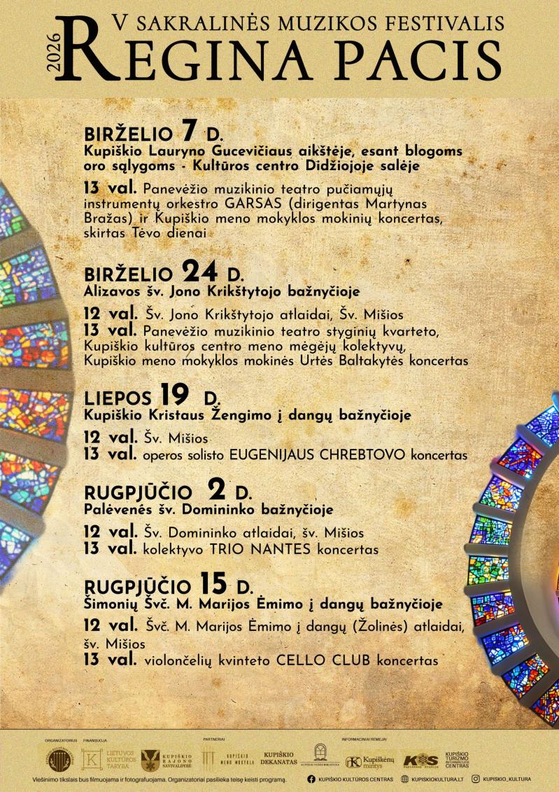 V Sakralinės muzikos festivalis „REGINA PACIS“ (2026) / Kolektyvo „Trio Nantes“ koncertas