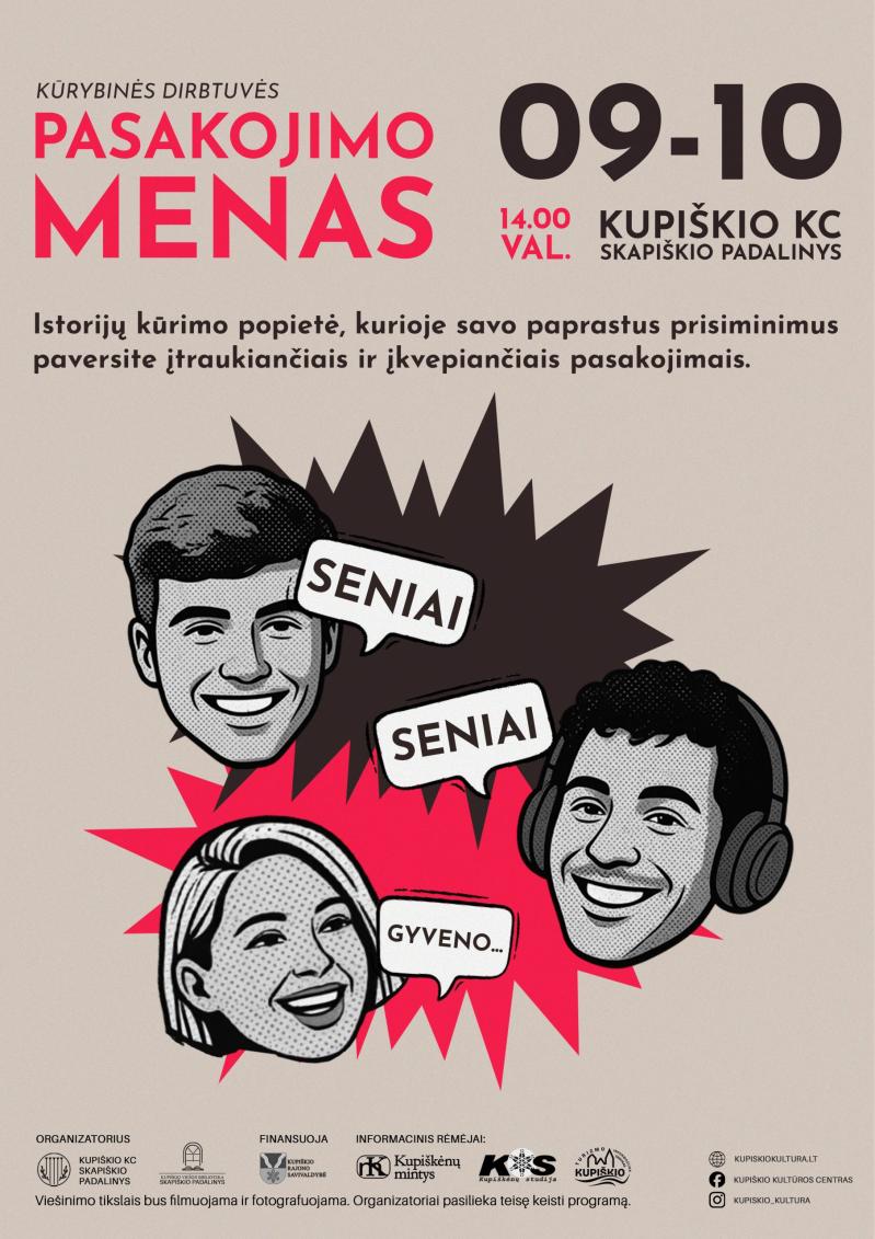 Kūrybinės dirbtuvės „Pasakojimo menas”