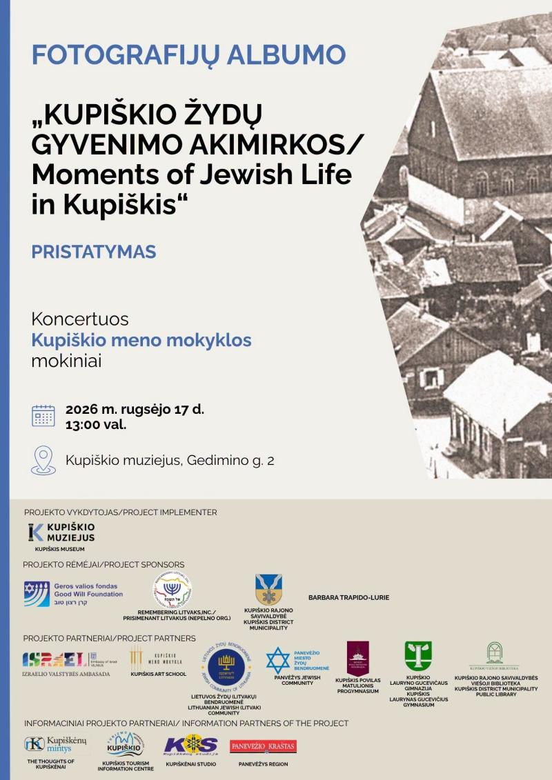 Fotografijų albumo „Kupiškis žydų gyvenimo akimirkos“ / „Momenta of jewish life in Kupiškis“