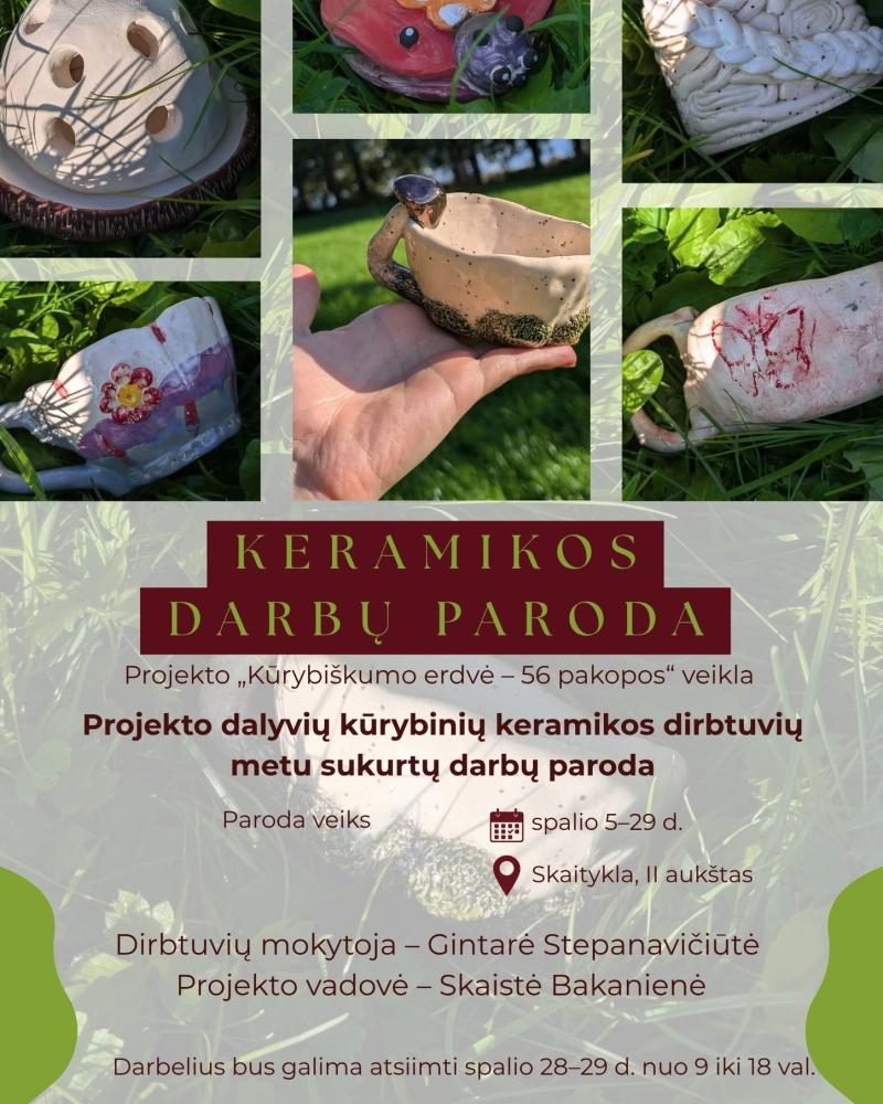 Keramikos darbų paroda