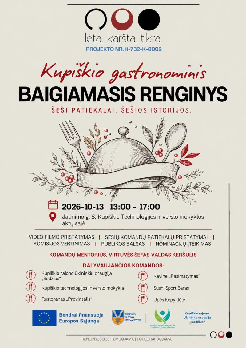 Kupiškio gastronominis baigiamasis renginys / Šeši patiekalai. Šešios istorijos